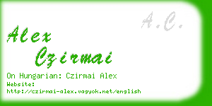 alex czirmai business card
